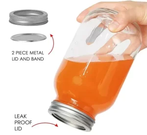 8oz 16oz 4oz 5oz 24oz 32oz Storage Wide Mouth Glass Mason Canning Jar with Lid and Band
