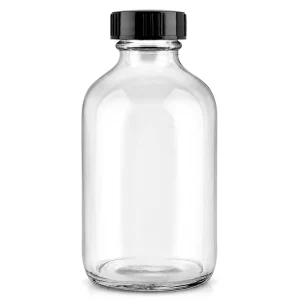 8oz Clear Glass Boston Bottle Medical Vial for Small Volume Sample Storage