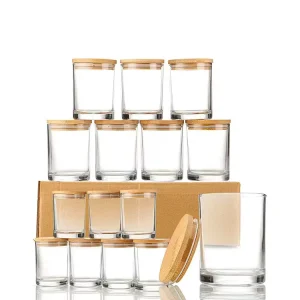 8oz Glass Candle Jar with Metal Cylinder Cover