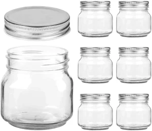 8oz Glass Food Storage Mason Jar Canning Jar Glass Container with Metal Lid
