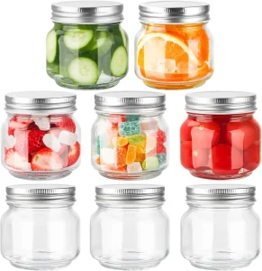 8oz Glass Mason Jars with Lids for Food Storage, Dry Food, Snacks, Candies, and DIY Projects