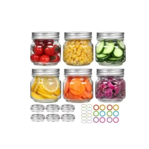 8oz Half Pint Regular Mouth Glass Mason Jar for Canning, DIY, and Candles
