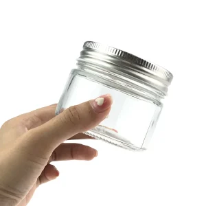8oz Wide Mouth Glass Canning Jar Kitchen Storage Container with Metal Aluminum Lid