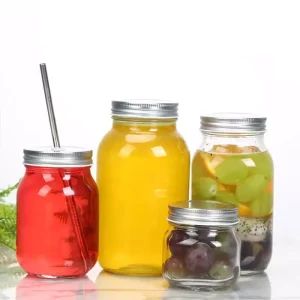 8oz Wide Mouth Round Glass Mason Jar With Airtight Double Lid for Food, Jam, Honey, and Pickles