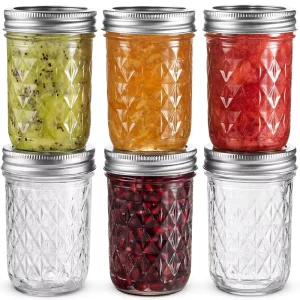 8oz Wide Mouth Round Glass Mason Jar with Airtight Lid for Jam, Honey, and Pickles