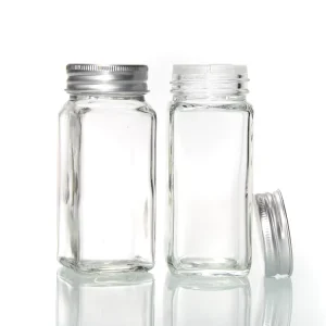 90 ml Mini Colored Glass Spice Jar with Metal Mesh Lid