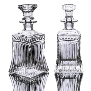 900ml 1000ml Empty Square Glass Whisky and Liquor Bottles with Cork