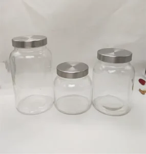 900ml Glass Canister Glass Storage Jar with Metal Lid. Food Storage Containers