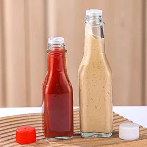 90ml 150ml 250ml Empty Glass Hot Sauce Bottles with Screw Cap and Shrink-Wrap Capsule