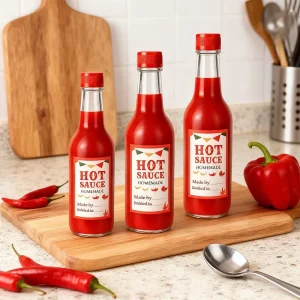 90ml 150ml 250ml Mini Empty Glass Hot Sauce Bottles with Plastic Caps for Chilli and Tomato Sauce