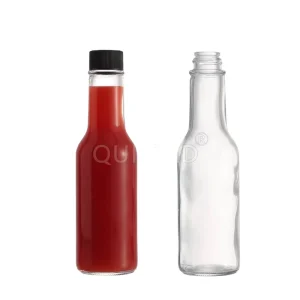 90ml 150ml 250ml Round Chili Tomato BBQ 5oz Hot Sauce Glass Bottle with Screw Cap Screen Printing Custom Shape