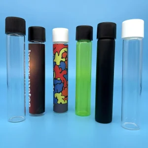 95mm 100mm 115mm 120mm Clear Glass Cigar Roll Tubes with Black Screw Top Child-Proof Cap