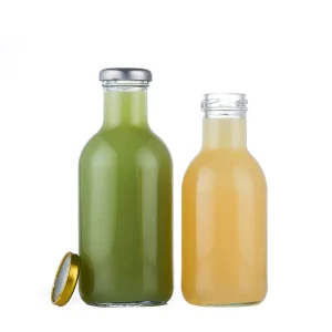 9OZ 12OZ 16OZ Empty Glass Juicy Bottles Beverages Glass Glass Bottles for Beverage with Metal Lid