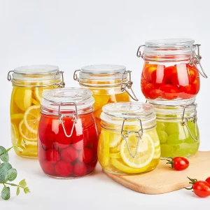 ABEE Professional Grade Borosilicate Glass Eco friendly 500ml 1500ml Transparent Canning Jars for Honey & Jam Preserves
