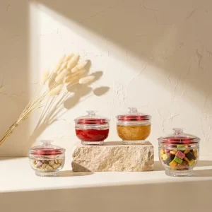 Airproof Clear Round Glass Jar with Lid Food Safe for Bird’s Nest Marmalade Jelly Honey Storage Use