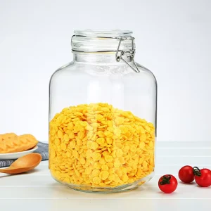 Airtight 1000ml 1L Canning Jar Glass Honey Jars Containers Set with Airtight Locking Lid
