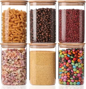 Airtight 8.5 oz 250 ml Glass Spice Storage Jar with Bamboo Lid