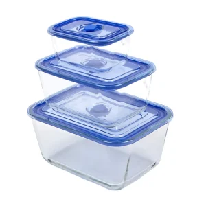 Airtight BPA-Free Glass Jar with Flip-Top Lid Leakproof Stackable Food Storage Container