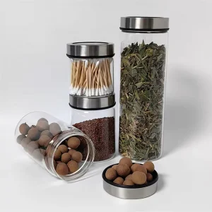 Airtight Borosilicate Glass Food Storage Jar with Moisture-Resistant Lid for Flour Sugar and Coffee