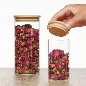Airtight Canister Sets Stackable Clear Food Jar Canister Set Storage for Cookie Glass Food Storage Containers Jar with Lids