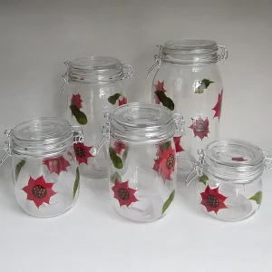 Airtight Clip Top Glass Jar with Cover for Preserving, Canning, and Camping