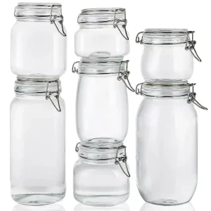 Airtight Glass Canister Food Storage Container Wire Clip Fastening Eco Friendly BPA Free for Presents Kitchen Canning Cereal