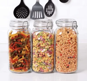 Airtight Glass Canister with Lids 64oz 78oz Food Storage Jar Storage Container with Clear Preserving Seal Kitchen Canning Jars