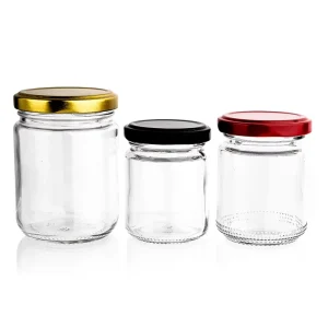 Airtight Glass Canning Jars with Gold Black Red Lids for Kitchen Storage