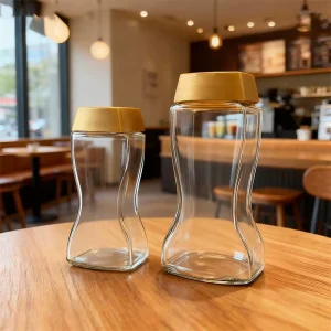 Airtight Glass Coffee Storage Jar 100g 200g with Plastic Lid