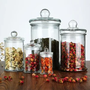 Airtight Glass Food Storage Jar with Glass Lid 100ml to 1250ml