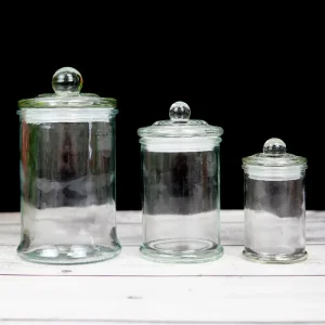 Airtight Glass Jars for Kitchen Storage and Food Preservation 150ml 5oz 350ml 12oz 750ml 25oz with Clear Glass Lids