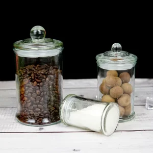 Airtight Glass Jars for Kitchen Storage and Food Preservation 150ml 5oz 350ml 12oz 750ml 25oz with Lids