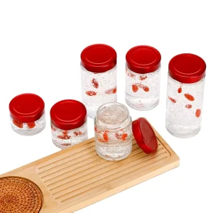 Airtight Glass Jars with Screw Cap 100ml 150ml 200ml 250ml 300ml 380ml for Canned Food and Bird Nest