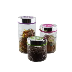 Airtight Glass Jars with Screw Top Lid Condiments Container Cover Carton Packed Storage
