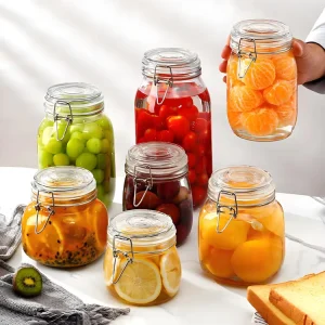 Airtight Glass Storage Jar with Lid for Sauce Honey Jam Pickles Tea Coffee and Sugar