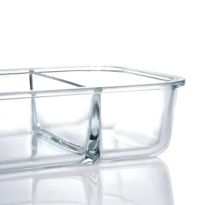 Airtight Lid Borosil Food Container, Microwavable, Dishwasher Safe, Lunch Box with Bag, 3 Compartments
