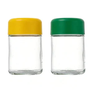 Airtight Smell-Proof 3.5g Child-Resistant Crystal Glass Herb and Pill Container with 2oz 3oz 4oz Caps