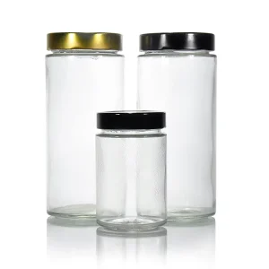 Airtight Wide-Mouth Transparent Glass Storage Jar with High Lid for Pickled Food and Condiments