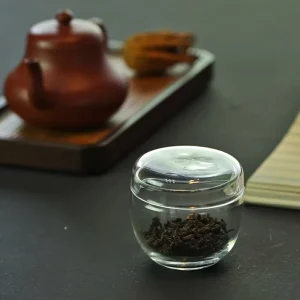 All Glass Storage Jar With Cup Lid Heat Resistant Borosilicate Food Container Set For Tea Kitchen Organization