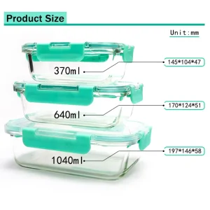 All Size Glass Food Glass Storage Containers with Bamboo Lid