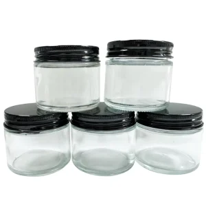 Aluminum Lids 60ML Clear Container Glass Jars Food Storage Containers Clear Glass Bottles