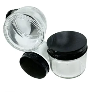 Aluminum Lids 60ML Clear Container Glass Jars Food Storage Containers Clear Glass Bottles