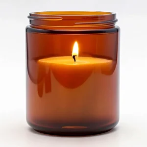Amber Bottom Art Candle Jar Empty Glass Holder for Soy Wax with Custom Logo 200ml 300ml 500ml