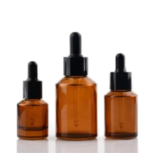 Amber Brown Clear Matte Black Oblique Shoulder Essential Serum Oil Glass Dropper Bottle, 1oz 15ml 30ml 50ml 120ml