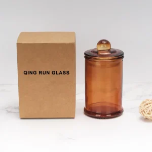 Amber Brown Glass Candle Jar