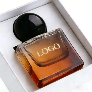 Amber Color Glass Perfume Bottle 30ml 50ml 100ml Square Fragrance Spray Perfume Bottle with Wood Cap