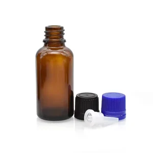 Amber Cosmetic Glass Screen Printing Cosmetic Bottles Free Dropper QJ for Essential Oil and Serum Skin Care Cosmetics