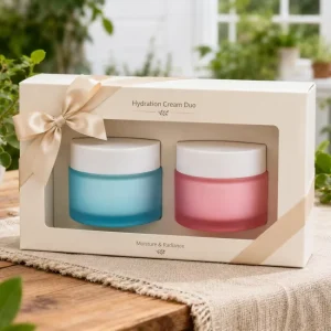Amber Frosted Glass Cosmetic Jar with Lid