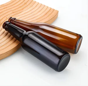 Amber Glass Beverage Bottle for Juice, Beer, Wine, and Soft Drinks