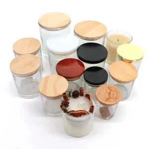 Amber Glass Candle Jar with Metal Lid OEM Private Label for Scented Candles